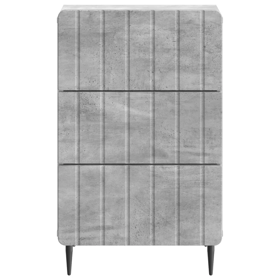 Cabinet de chevet Gris béton 43 x 41 x 68 cm Bois d'ingénierie - 5