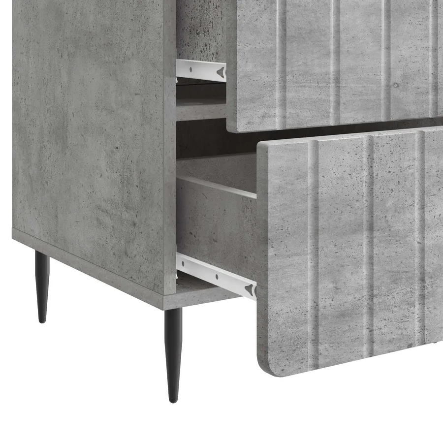 Cabinet de chevet Gris béton 43 x 41 x 68 cm Bois d'ingénierie - 9