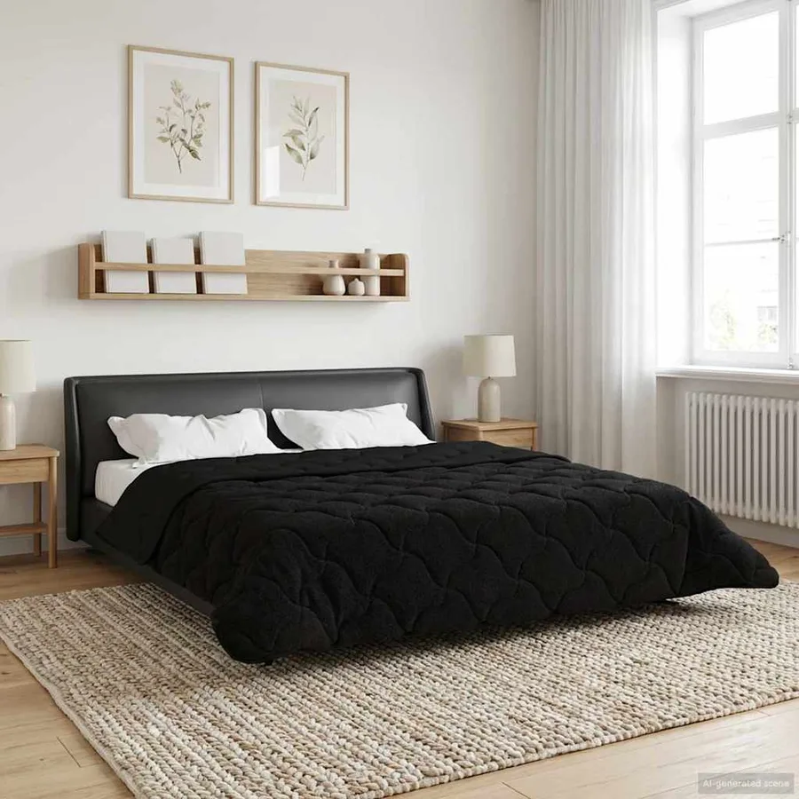 Duvet d'été simple Matelassé Noir 220 x 260 cm - 4