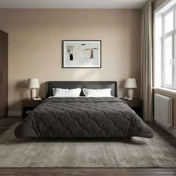 Duvet d'été simple Matelassé Anthracite 220 x 240 cm
