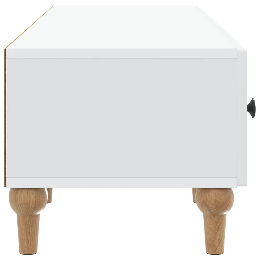 Meuble TV Blanc 147 x 34,5 x 30 cm Bois d'ingénierie - 7
