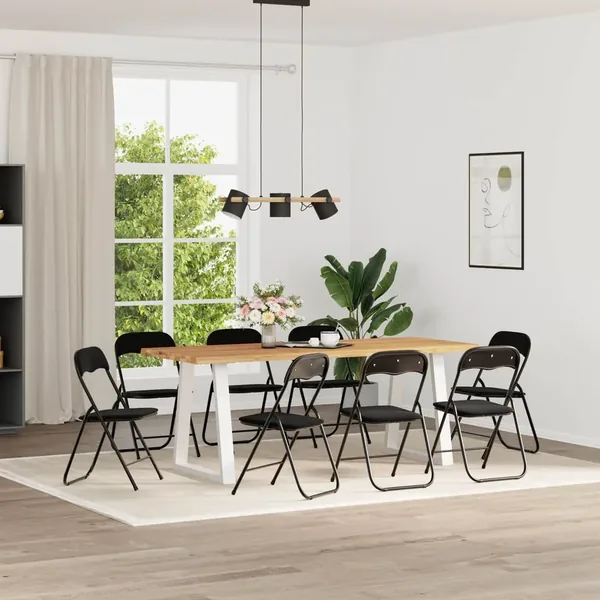 Chaise pliante 8 pcs Noir 48 x 44 x 78 cm Velours