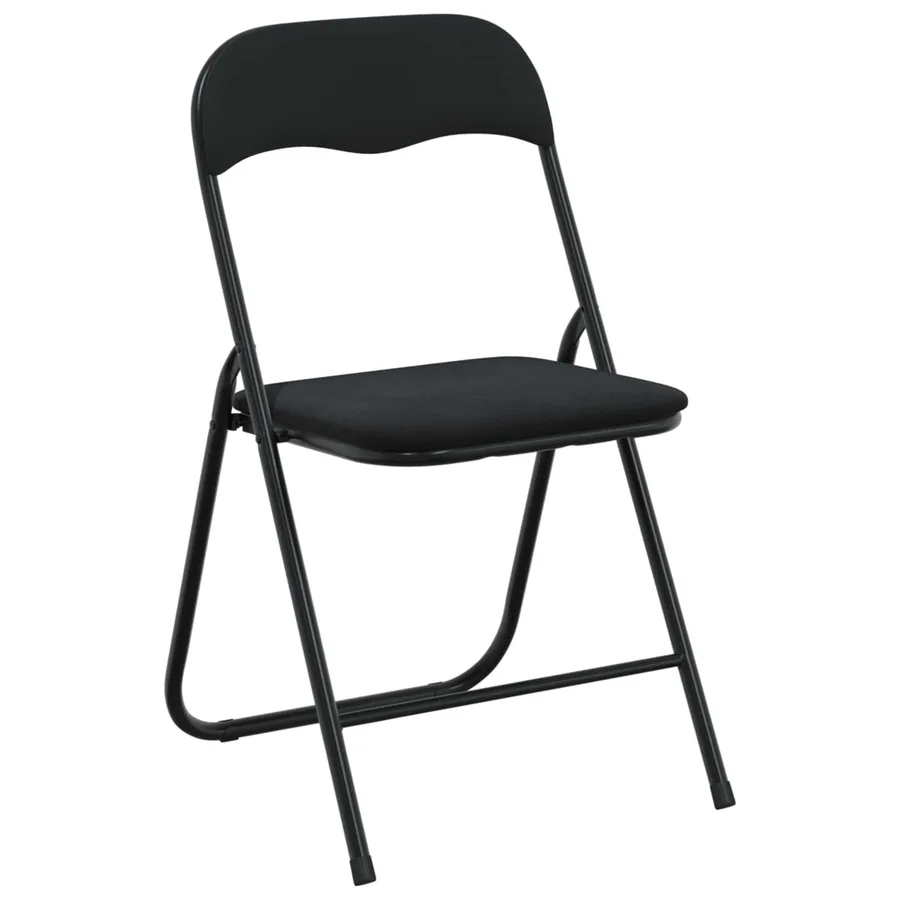 Chaise pliante 8 pcs Noir 48 x 44 x 78 cm Velours - 2