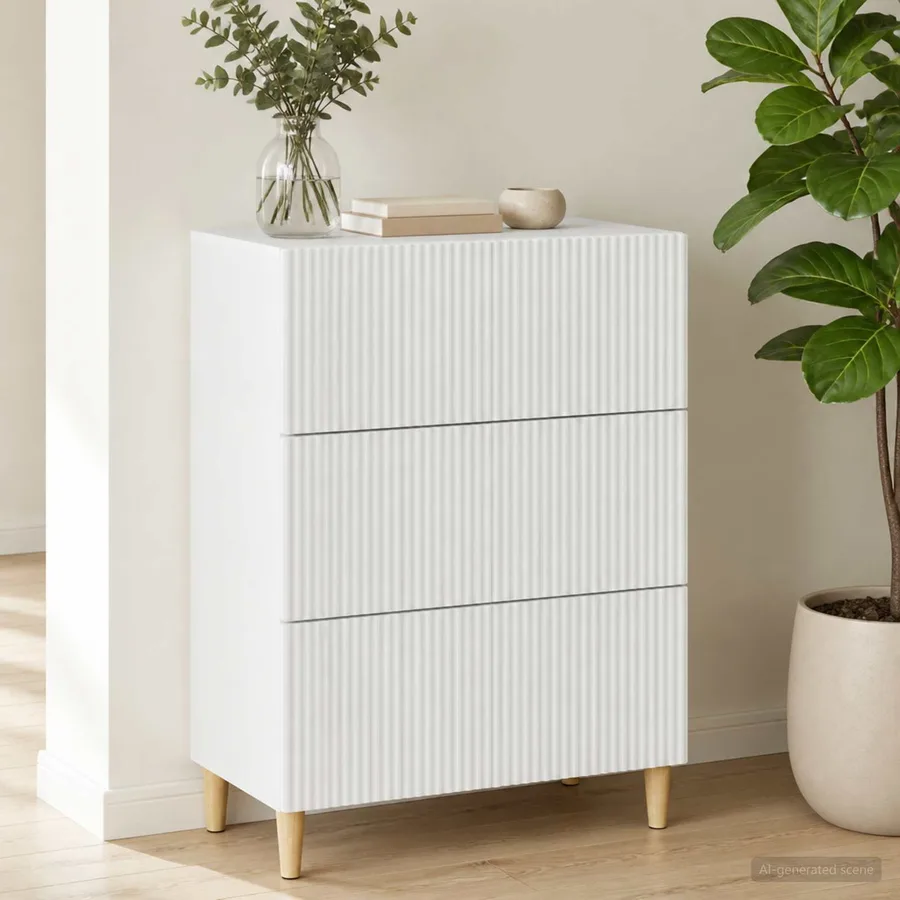 Armoire à tiroirs Blanc 66 x 34,5 x 90 cm Bois d'ingénierie - 4