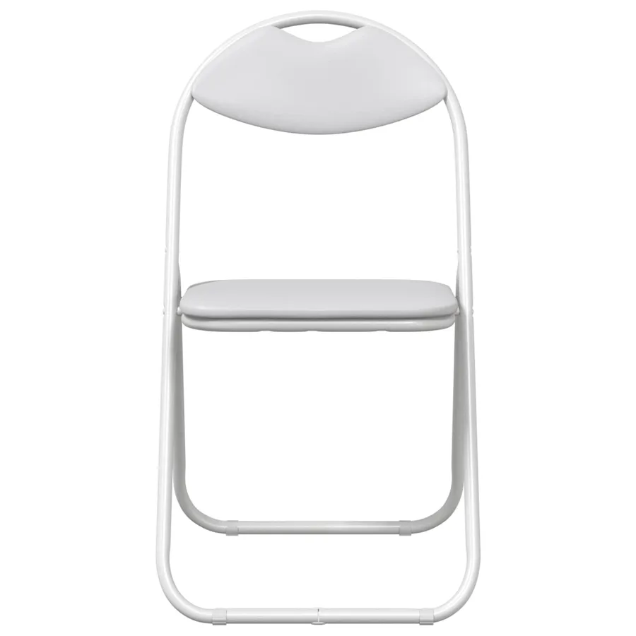 Chaise pliante 2 pcs Blanc 48 x 43,5 x 81 cm Simili cuir - 5