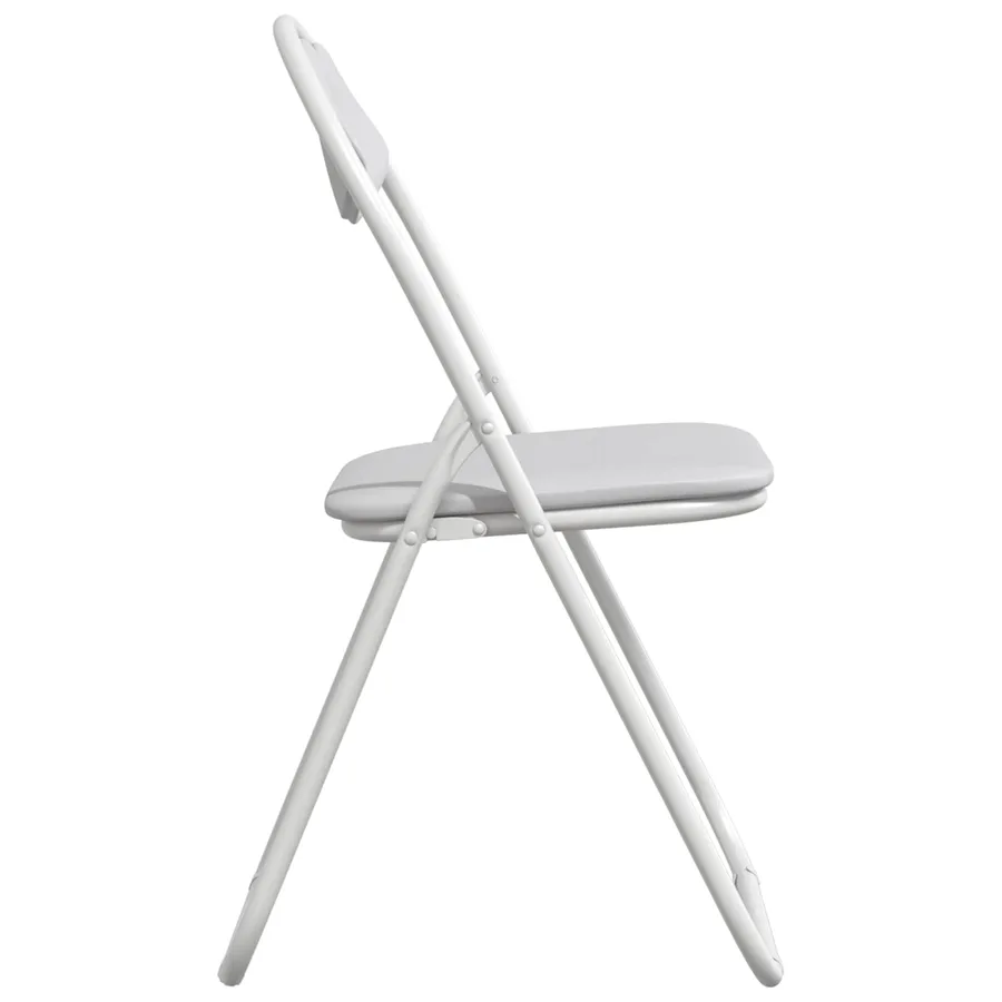 Chaise pliante 2 pcs Blanc 48 x 43,5 x 81 cm Simili cuir - 6