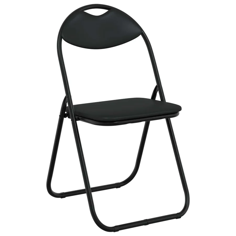 Chaise pliante 2 pcs Noir 48 x 43,5 x 81 cm Simili cuir - 4