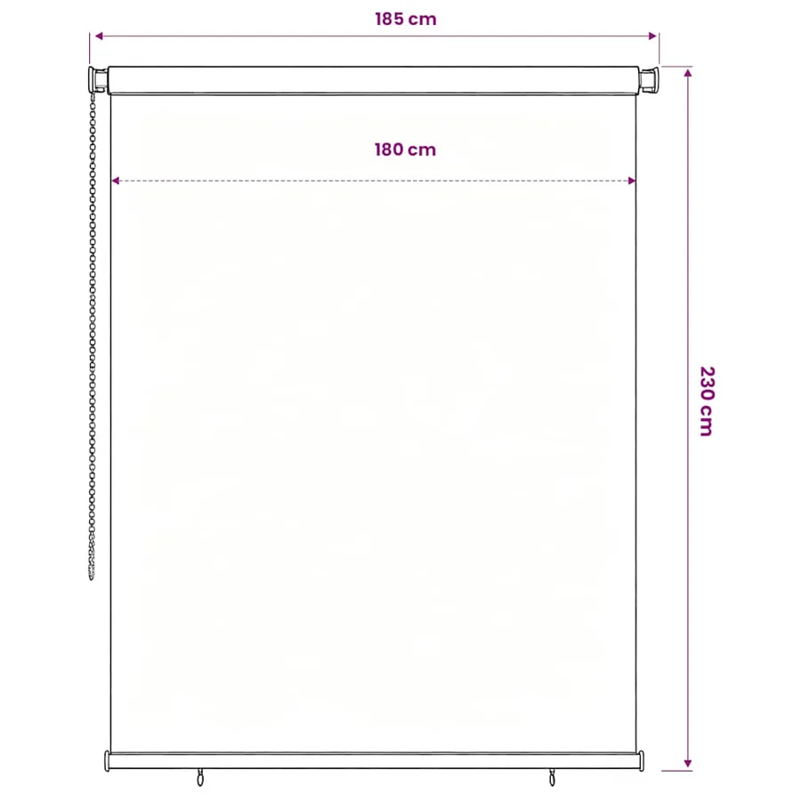 Store roulant d'extérieur 185 (l) x 230 (H) cm marron - 6