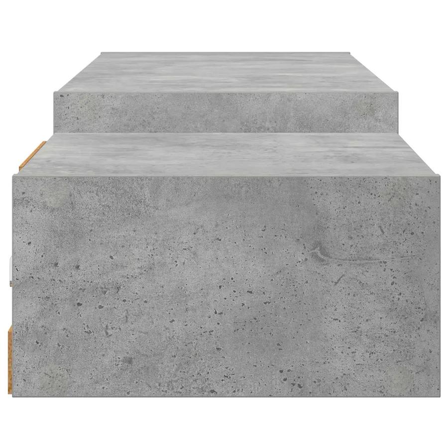 Meuble TV mural Montage mural Gris béton 180 x 28 x 21 cm - 6
