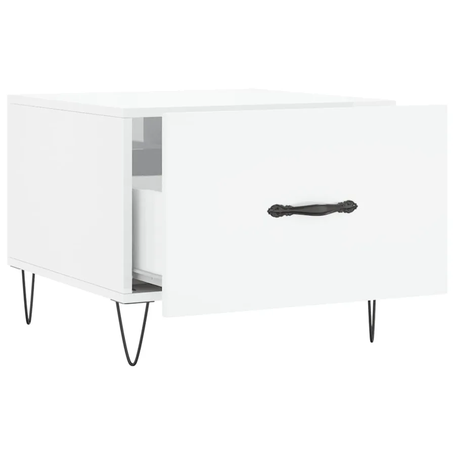 Table basse blanc brillant 50x50x40 cm bois d'ingénierie - 6