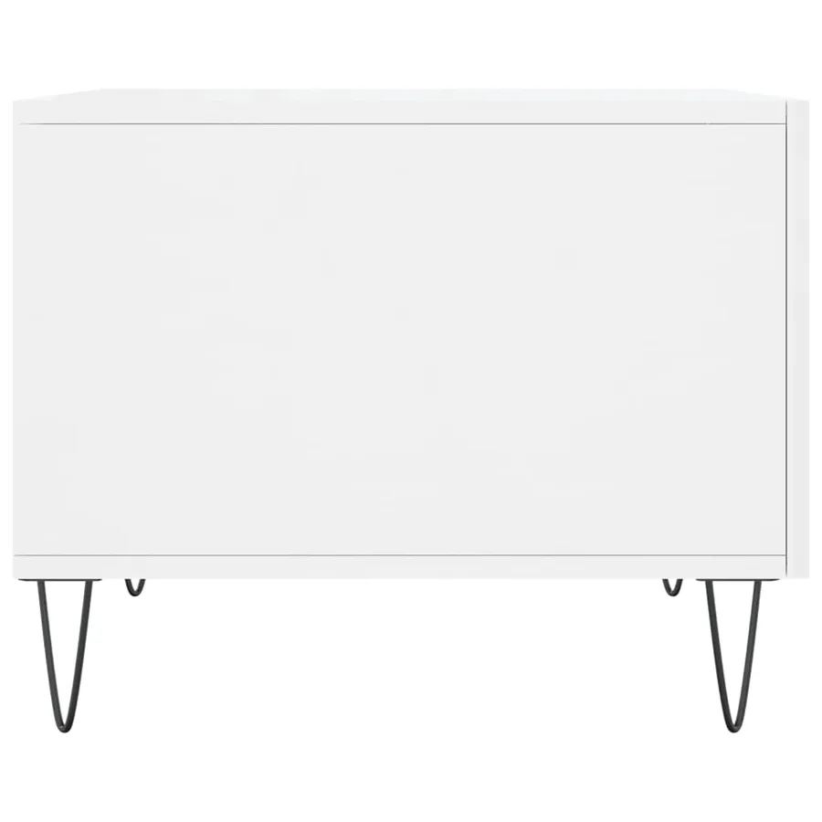 Table basse blanc brillant 50x50x40 cm bois d'ingénierie - 7