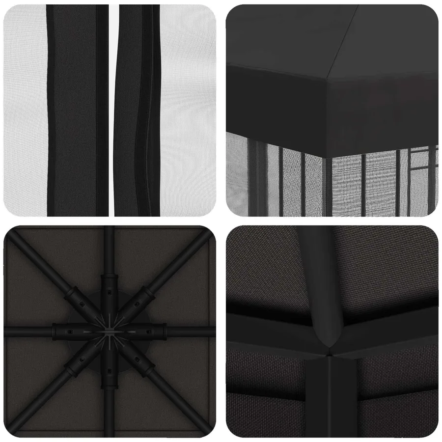 Abri de jardin avec parois 3 x 3 m Anthracite - 7