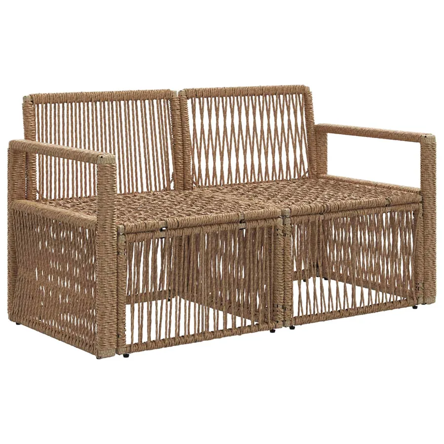 Canapé de jardin 2-Nombre de places Beige polyrotin - 3