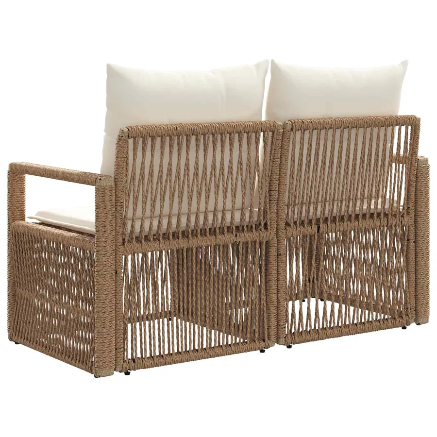 Canapé de jardin 2-Nombre de places Beige polyrotin - 6