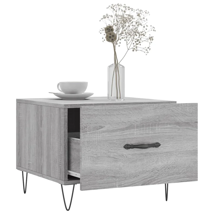 Table basse Sonoma gris 50x50x40 cm Bois d'ingénierie - 4