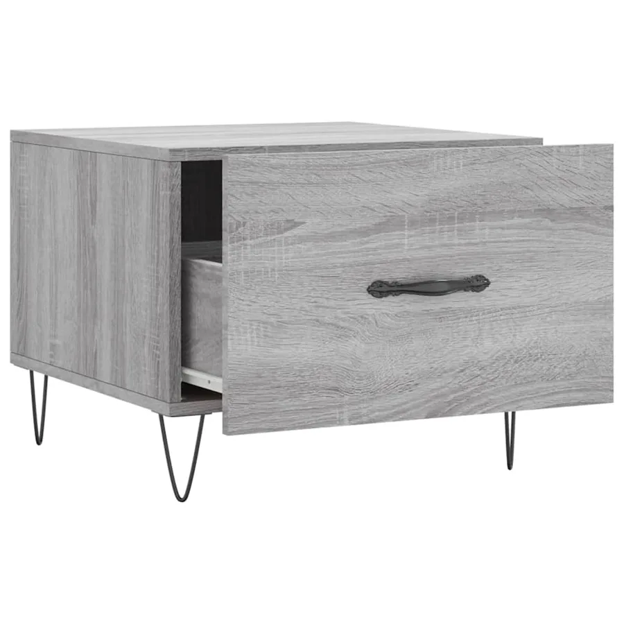 Table basse Sonoma gris 50x50x40 cm Bois d'ingénierie - 6