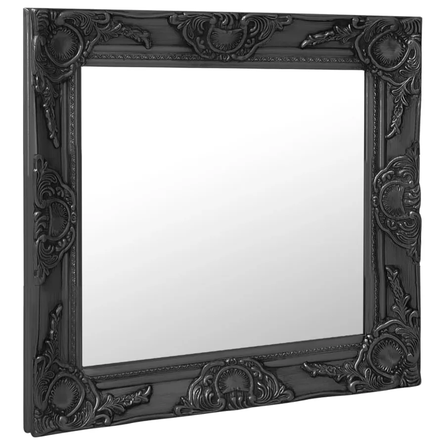 Miroir mural style baroque 60x60 cm noir - 2
