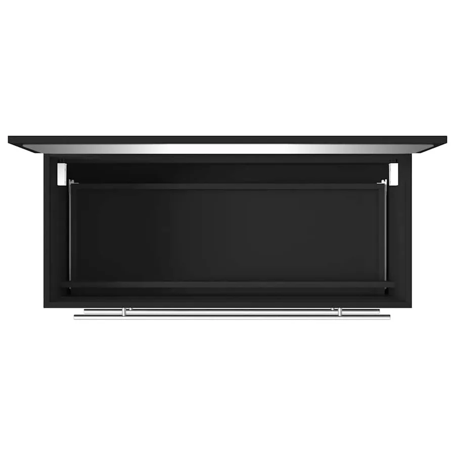 Armoire de salle de bain avec miroir noir bois d'ingénierie - 8