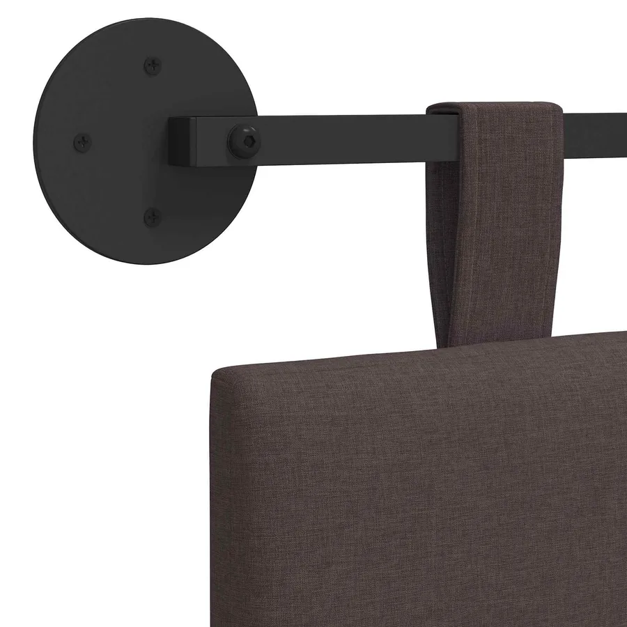 Tête de lit suspendue Marron foncé Tissu - 9