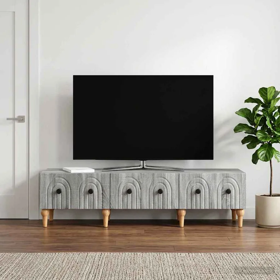 Meuble TV Sonoma gris 147 x 34,5 x 30 cm Bois d'ingénierie
