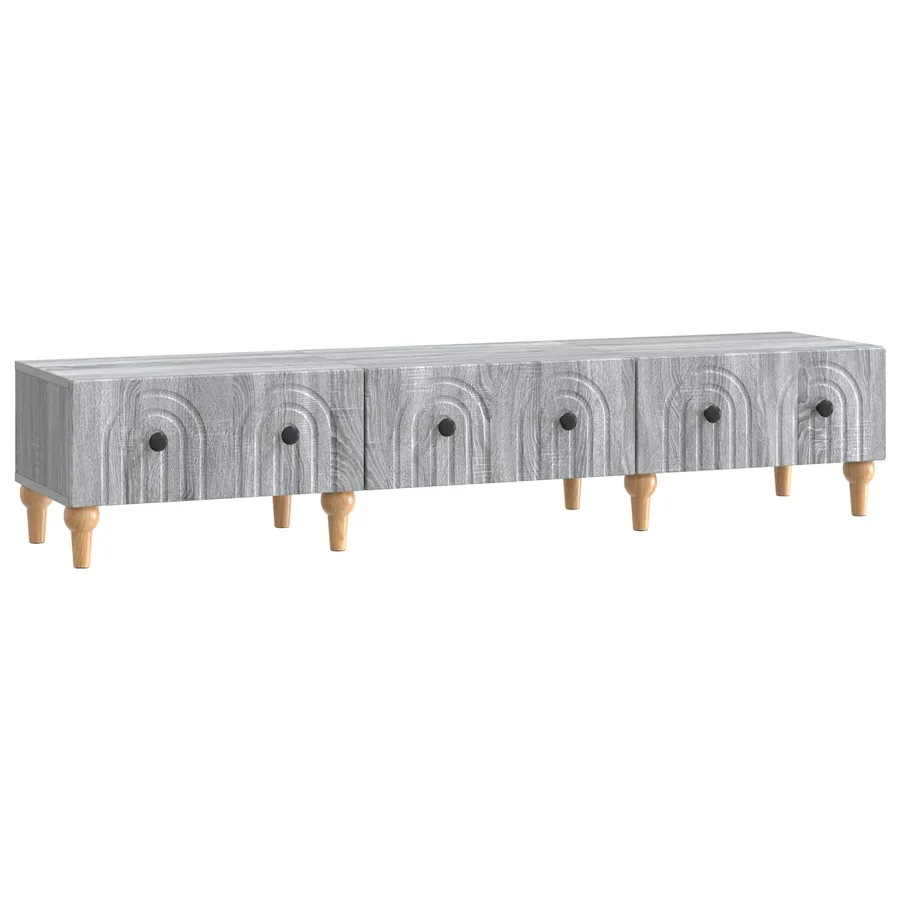 Meuble TV Sonoma gris 147 x 34,5 x 30 cm Bois d'ingénierie - 2