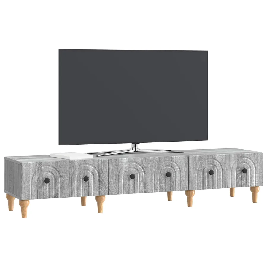 Meuble TV Sonoma gris 147 x 34,5 x 30 cm Bois d'ingénierie - 3