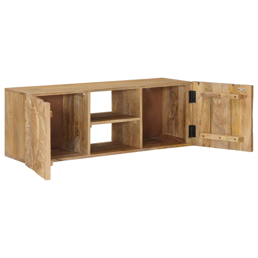 Meuble TV mural avec étagère avec stockage 100 x 30 x 35 cm - 2