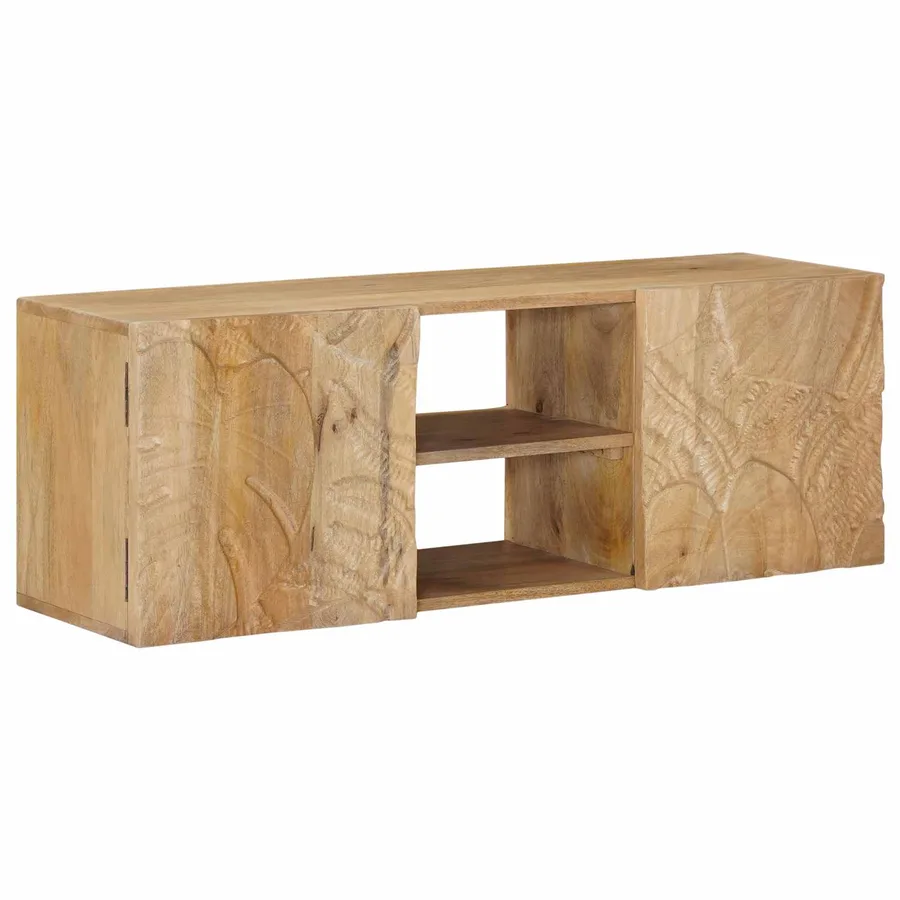 Meuble TV mural avec étagère avec stockage 100 x 30 x 35 cm - 3