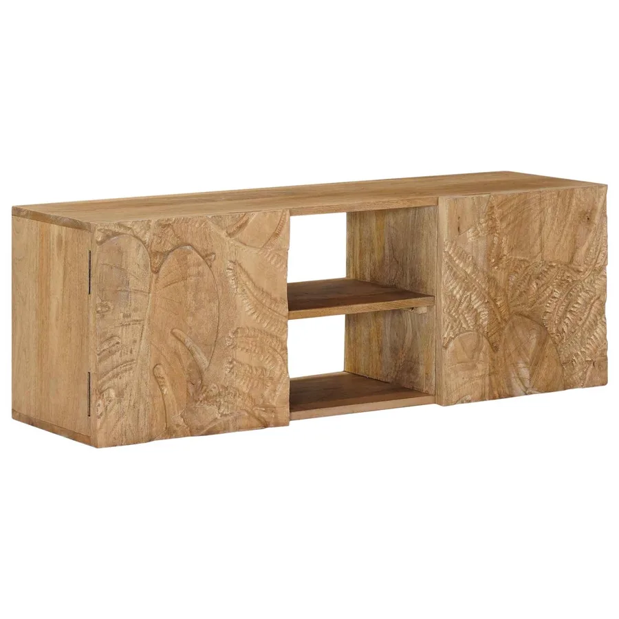 Meuble TV mural avec étagère avec stockage 100 x 30 x 35 cm - 4
