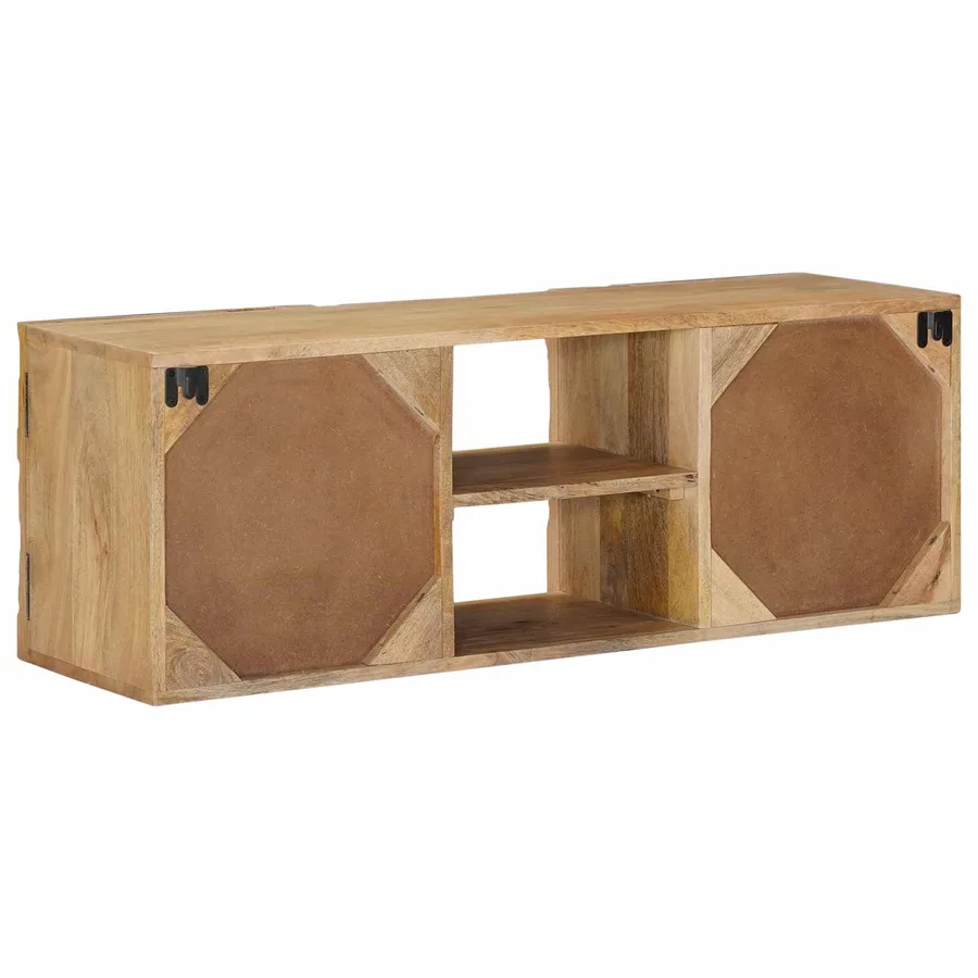Meuble TV mural avec étagère avec stockage 100 x 30 x 35 cm - 7