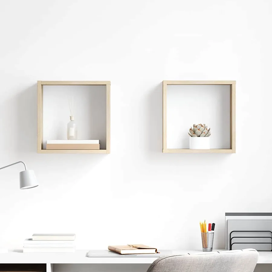 Étagères cube murales 2 pcs chêne sonoma 30x15x30 cm
