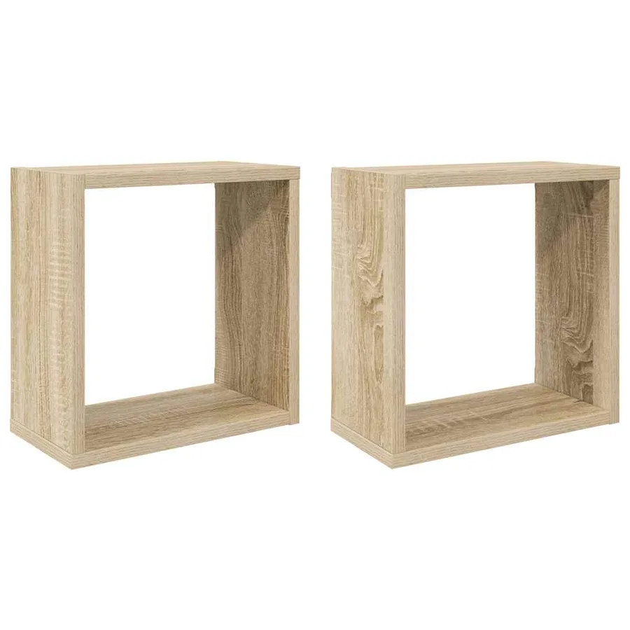 Étagères cube murales 2 pcs chêne sonoma 30x15x30 cm - 2