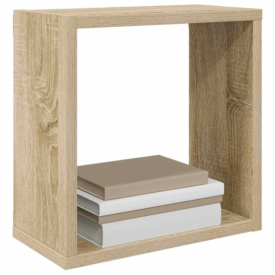 Étagères cube murales 2 pcs chêne sonoma 30x15x30 cm - 4
