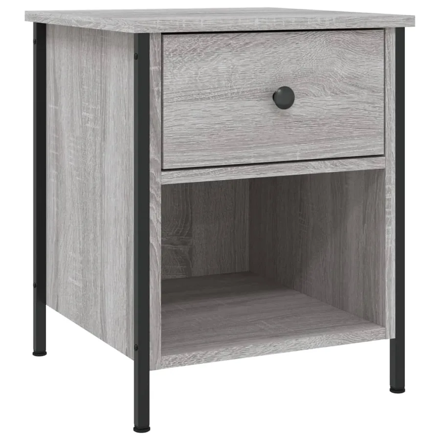 Table de chevet sonoma gris 40x42x50 cm bois d'ingénierie - 2