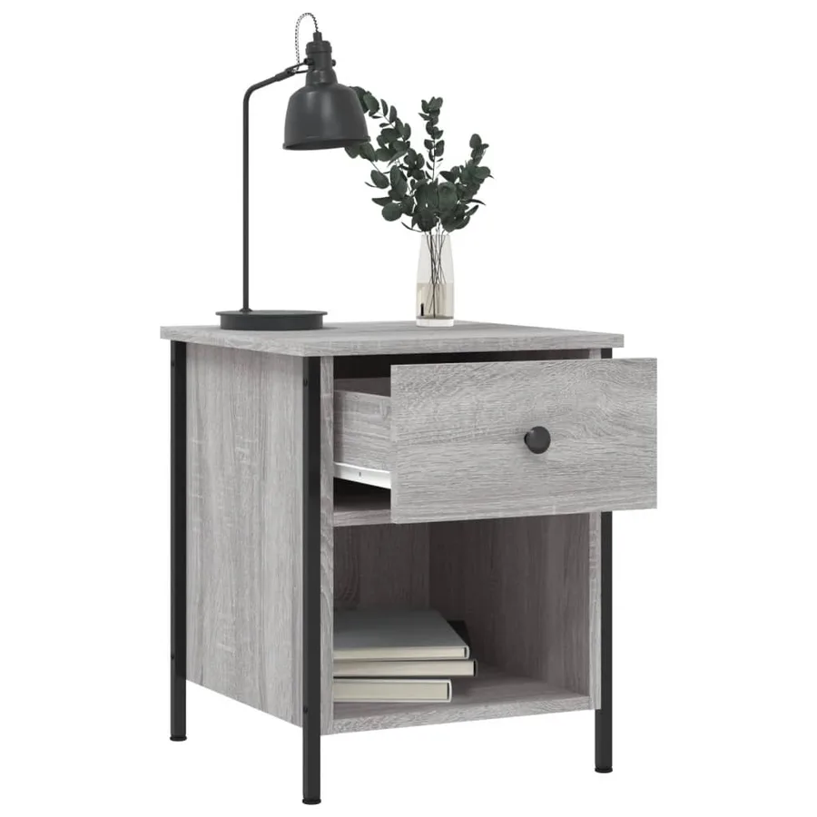 Table de chevet sonoma gris 40x42x50 cm bois d'ingénierie - 4