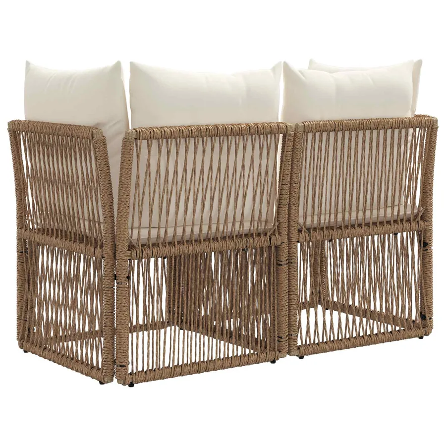 Canapé de jardin 2-Nombre de places Beige polyrotin - 6