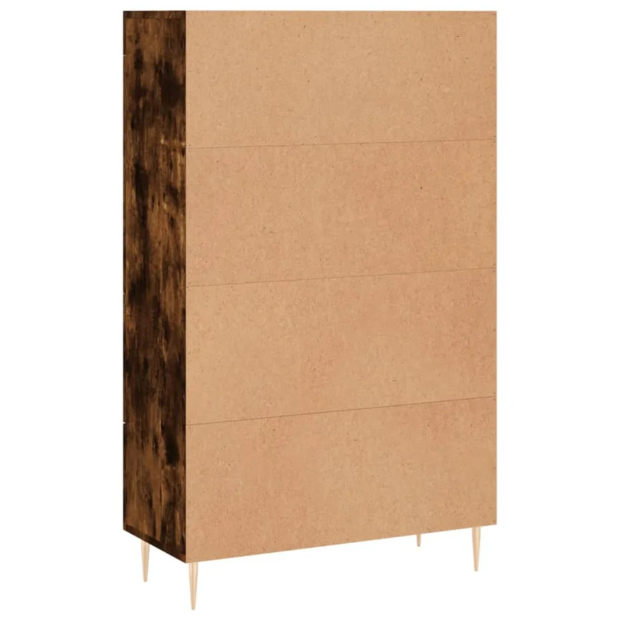 Buffet haut chêne fumé 69,5x31x115 cm bois d'ingénierie - 8