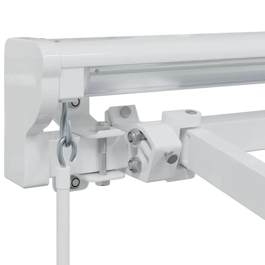 Cadre de auvent manuel Réglable Blanc 4 × 3 m Acier - 7