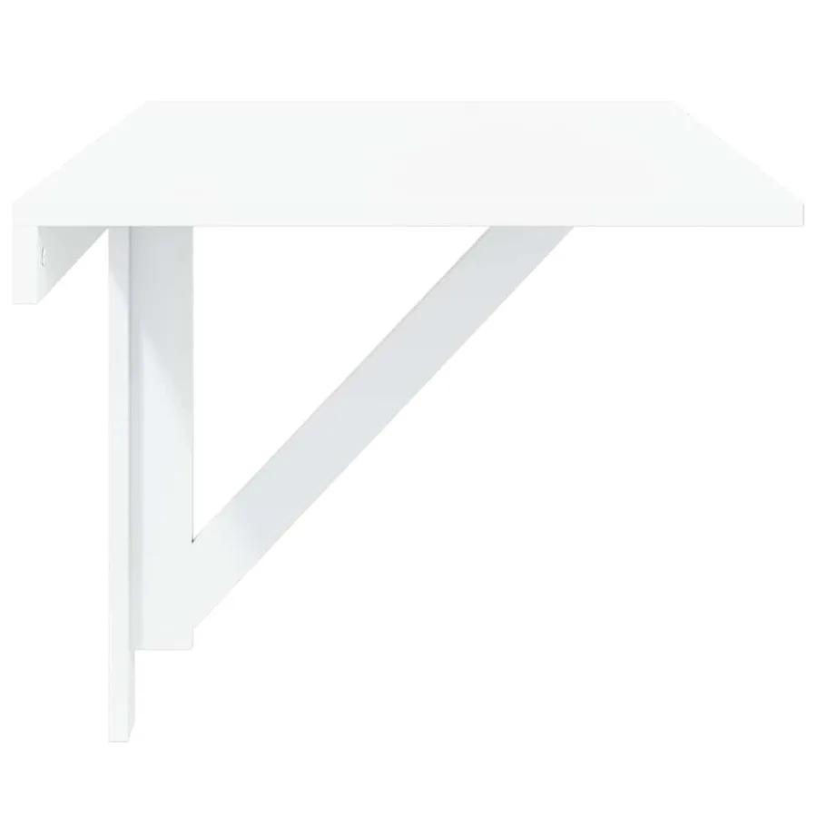Table murale pliable Blanc brillant 100x60x56cm Bois ingénierie - 6