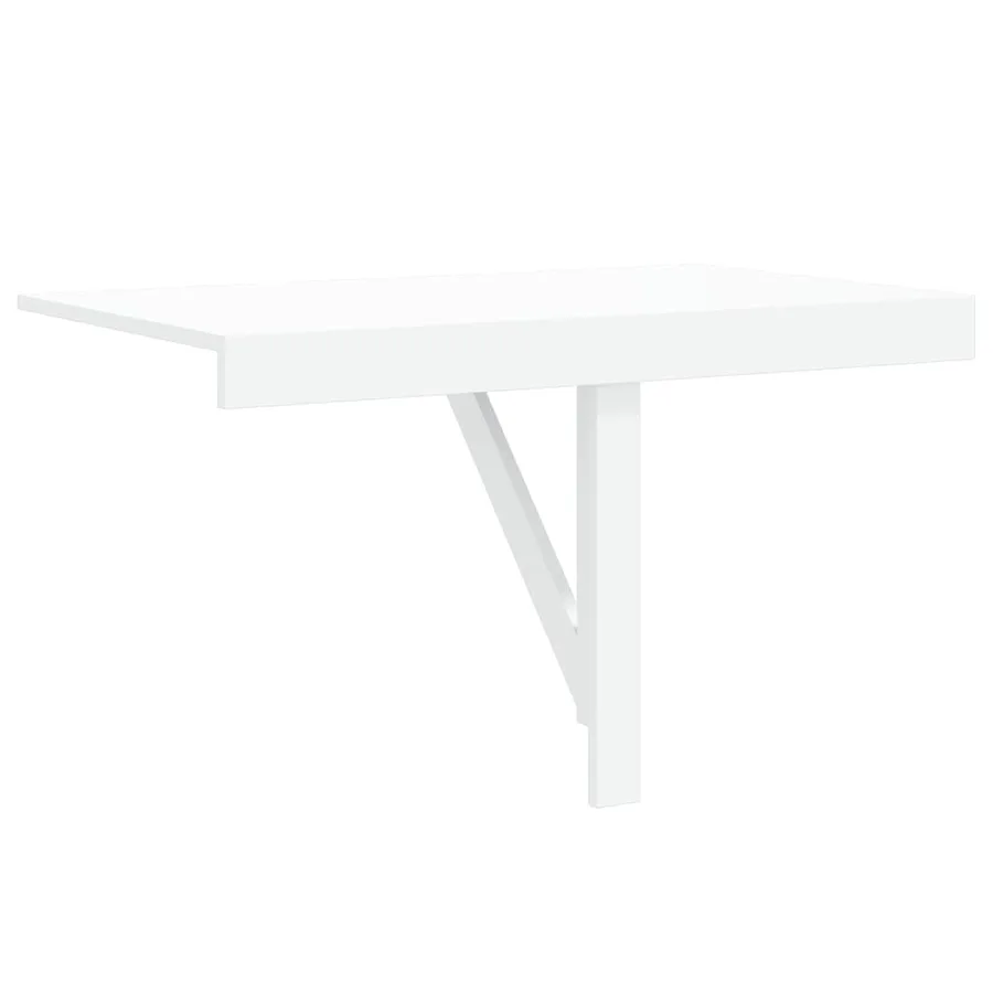Table murale pliable Blanc brillant 100x60x56cm Bois ingénierie - 7