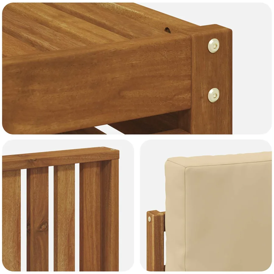 Ensembles de canapés avec coussin 6 pcs Naturel et Beige - 6