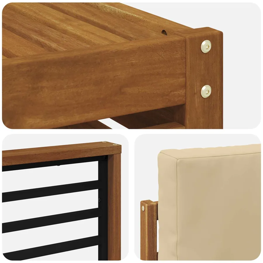Ensemble de canapés d'extérieur 8 pcs Naturel et Beige - 7