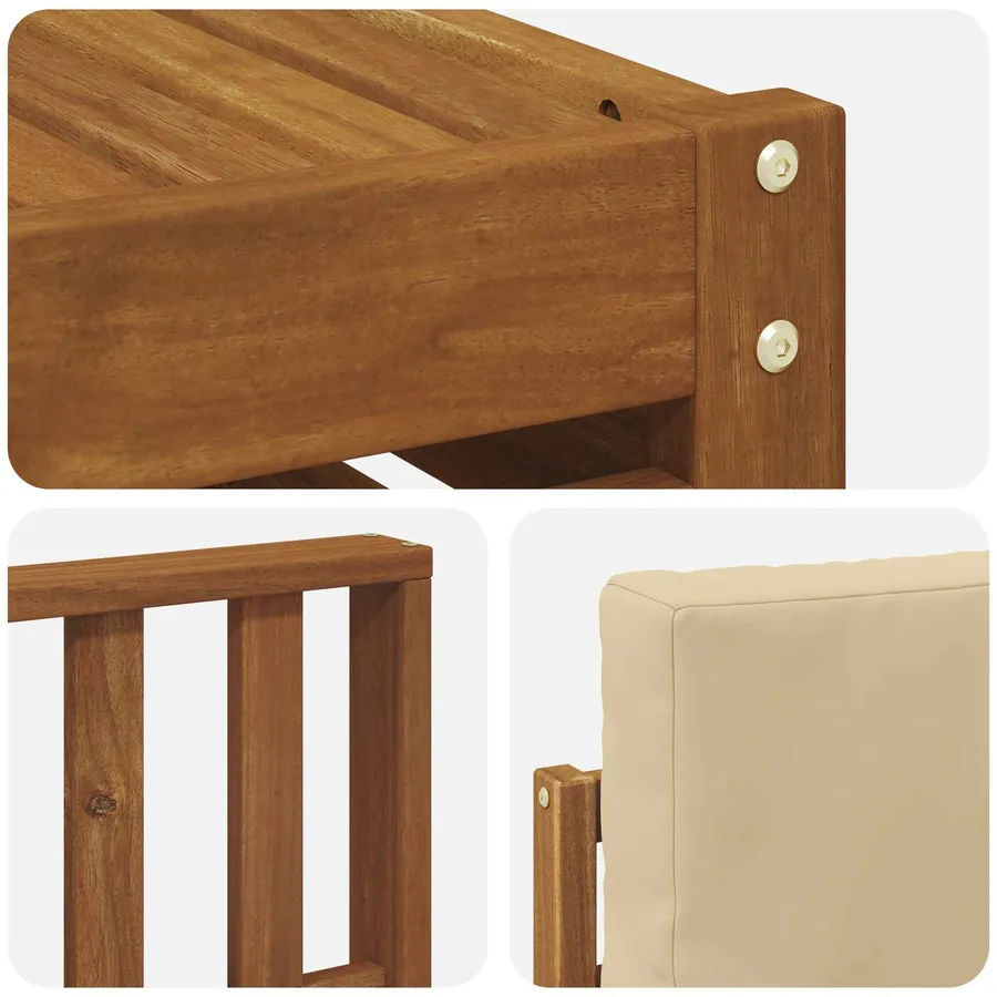 Ensemble de canapés d'extérieur 5 pcs Naturel et Beige - 7