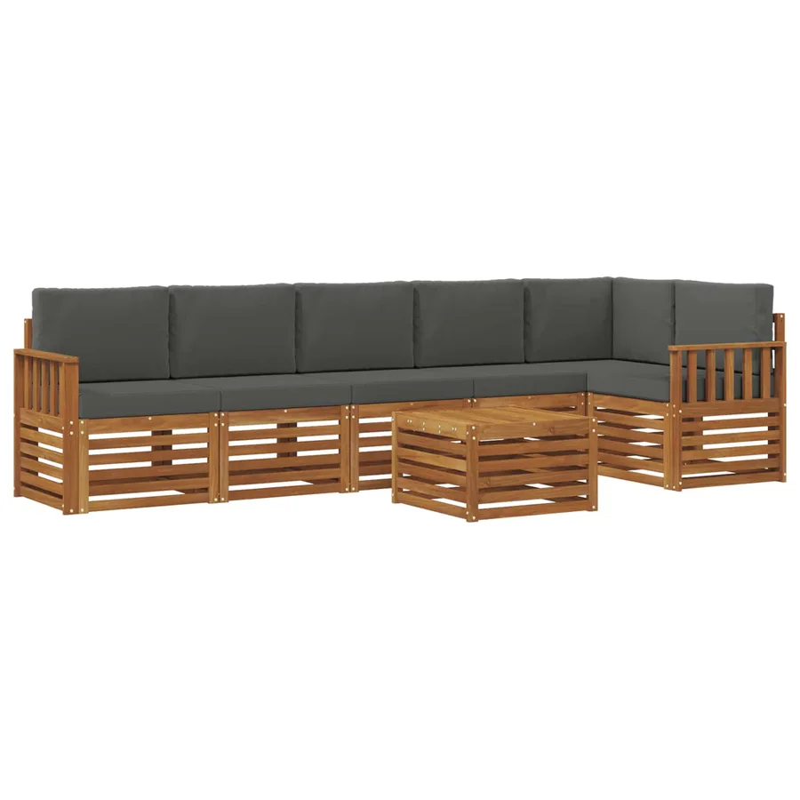 Ensemble de canapé d'angle 7 pcs Naturel et Anthracite - 2