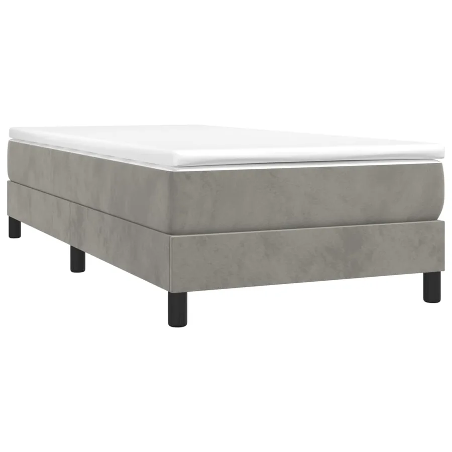Sommier à lattes de lit et matelas Gris clair 90x190 cm Velours - 3