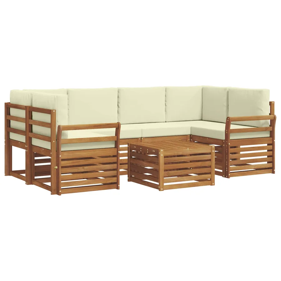 Ensemble de canapés d'extérieur 7 pcs Naturel et Crème - 2