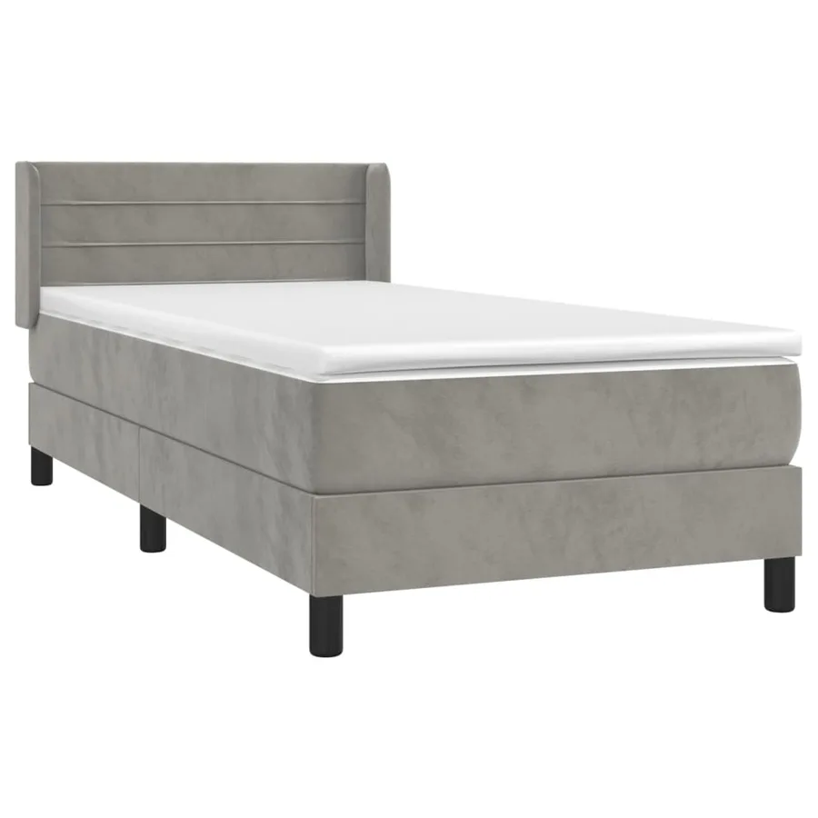 Sommier à lattes de lit et matelas Gris clair 90x190 cm Velours - 3