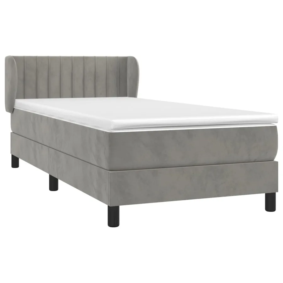 Sommier à lattes de lit et matelas Gris clair 90x190 cm Velours - 3