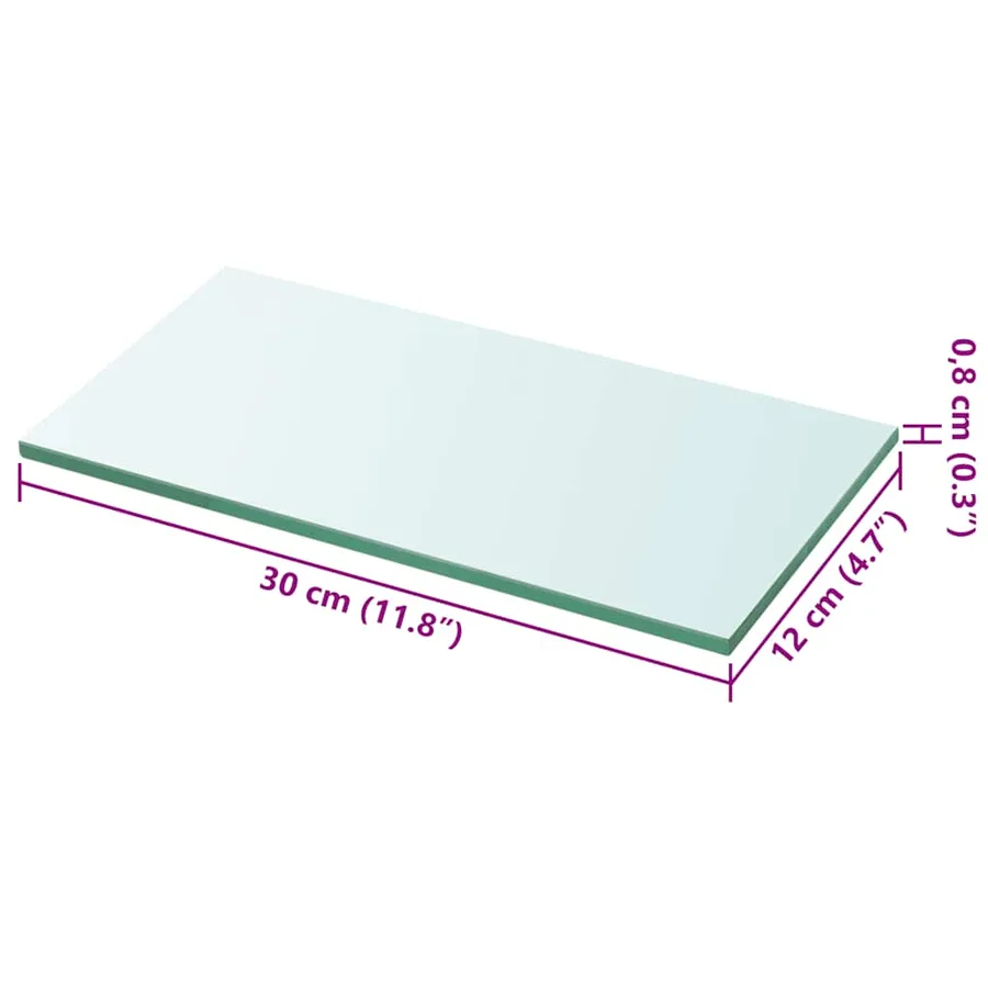 Panneaux d'étagère 2 pcs Verre Transparent 30 x 12 cm - 4