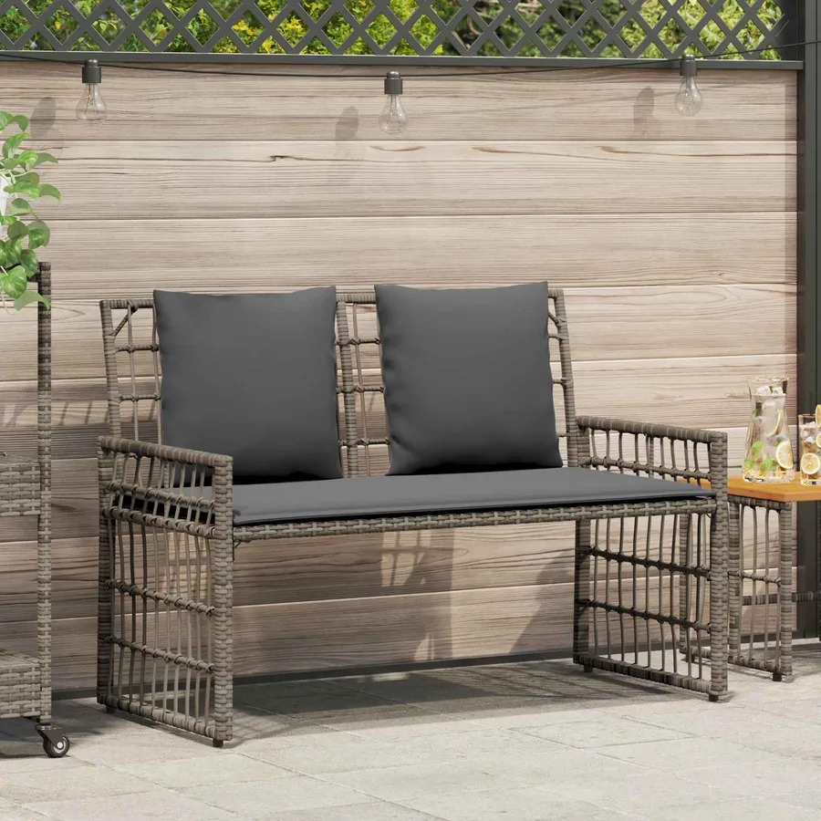 Banc extérieur Uni Gris et Gris foncé 116 x 55 x 82 cm